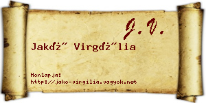 Jakó Virgília névjegykártya